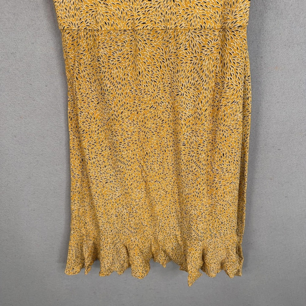 Ba&sh Dress Womens Small Yellow Floral Wrap Ruffle Belina Curry Mini Summer - Picture 9 of 12
